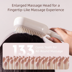 White Innovative Self-Cleaning Cushion Hairbrush - Retractable Bristle Detangling & Scalp Massager