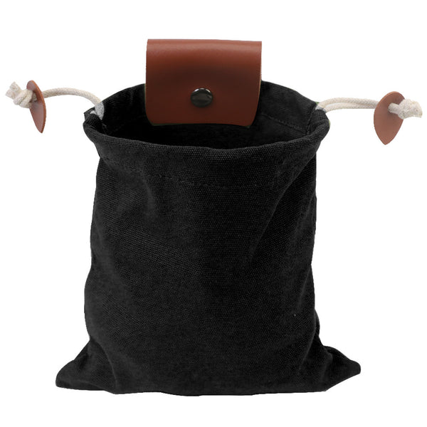 Black Canvas Foraging Pouch Belt Bag for Hiking and Camping