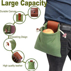 Coffee Collapsible Canvas Foraging Pouch - Hands-Free Belt Bag for Hiking & Camping Activities