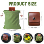 Khaki Collapsible Canvas Foraging Pouch - Hands-Free Belt Bag for Hiking & Camping Activities