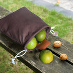 Khaki Collapsible Canvas Foraging Pouch - Hands-Free Belt Bag for Hiking & Camping Activities