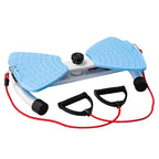 Blue Split Leg & Waist Twister Board - Core Abdominal Trainer with Resistance Bands for Home Fitness