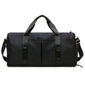 Black Large Capacity Travel Duffel Bag – Wet & Dry Separation, Shoe Compartment, and Luggage Sleeve for Gym, Yoga, and Short Trips