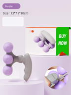 Purple Portable 6-Wheel Massage Roller – Quiet, Compact Muscle Relief Tool for Neck, Back, Legs & Shoulders
