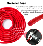 Black Weighted Jump Rope for Workout Fitness - Thick 9mm Cable for Intense Fitness, Strength & Cardio Workout
