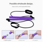 Blue Portable Pilates Bar Kit with Resistance Bands Detachable Toning Stick for Home Gym Yoga & Stretching - Durable Metal Core