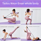 Blue Portable Pilates Bar Kit with Resistance Bands Detachable Toning Stick for Home Gym Yoga & Stretching - Durable Metal Core