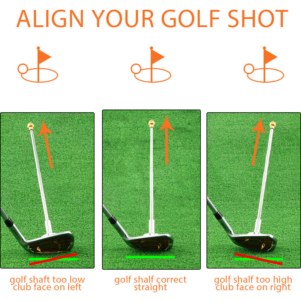 Black Adjustable Magnetic Golf Club Face Alignment and Swing Trainer