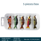 5-Pack 2" Lifelike Jointed Swimbaits for Crappie Bass Trout, , Swimbait for Relax Family Fishing