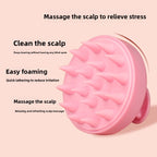 5-Pcs Yellow Soft Scalp Massager Shampoo Brush with Detachable Bristles Handheld Hair Scrubber for Deep Cleaning and Head Massage