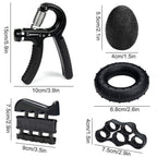 Blue 5 in 1 Hand Grip Strengthener Kit Adjustable Resistance Finger Stretcher Stress Relief Ball and Grip Ring for Rehabilitation and Muscle Building