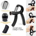 Green 5 in 1 Hand Grip Strengthener Kit Adjustable Resistance Finger Stretcher Stress Relief Ball and Grip Ring for Rehabilitation and Muscle Building