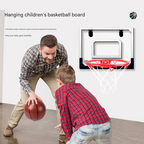 Indoor mini basketball hoop with one 14cm ball Folds flat for door mounting Spring-loaded action with detachable basket Transparent backboard Fun for children and adults in home offices