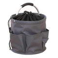 Grey Multi-Function Collapsible Storage Basket with Drawstring Closure Portable Cleaning Caddy and Picnic Organiser Bag with Multiple Pockets
