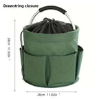 Grey Multi-Function Collapsible Storage Basket with Drawstring Closure Portable Cleaning Caddy and Picnic Organiser Bag with Multiple Pockets