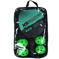 Green Pickleball Paddles Set of 2 Lightweight Wood Rackets with 4 Pickleballs and Carry Bag Outdoor Sports Equipment for Beginners