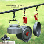 Portable Camping Cookware Set for 3-5 People Aluminum Kettle Pot Frying Pan Mess Kit with Folding Handles for Hiking and Outdoor Use