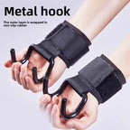 3-Pairs Black Heavy Duty Weightlifting Power Hooks for Deadlifts and Pull-ups Non-Slip Metal Hooks with Adjustable Padded Wrist Straps for Australian Gym Enthusiasts