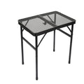 Portable Folding Camping Table 60x40cm - Adjustable Height Heat Resistant Mesh Top - Lightweight Aluminum Outdoor BBQ & Picnic Stand