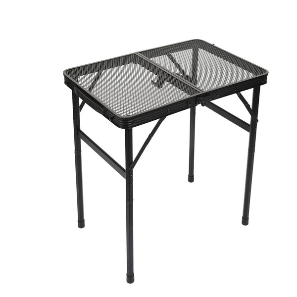 Adjustable Folding Aluminum Camping Table with Heat Resistant Mesh Top