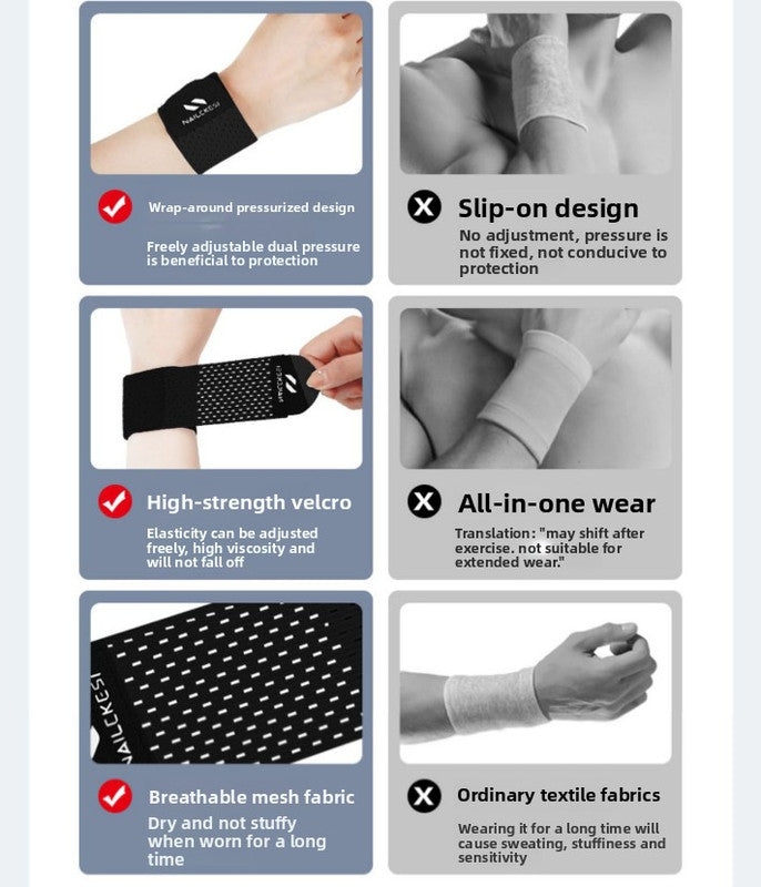 2PCS Adjustable Wrist Support Brace Ultra Thin Breathable Mesh Wrap for Sports Tennis Gym & Daily Office Use One Size Fits Most Graphite Black