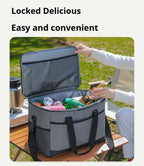 Large 35L Insulated Cooler Bag Soft Sided Leakproof Thermal Tote for Camping Beach Picnic BBQ Heavy Duty Grocery Carrier Black