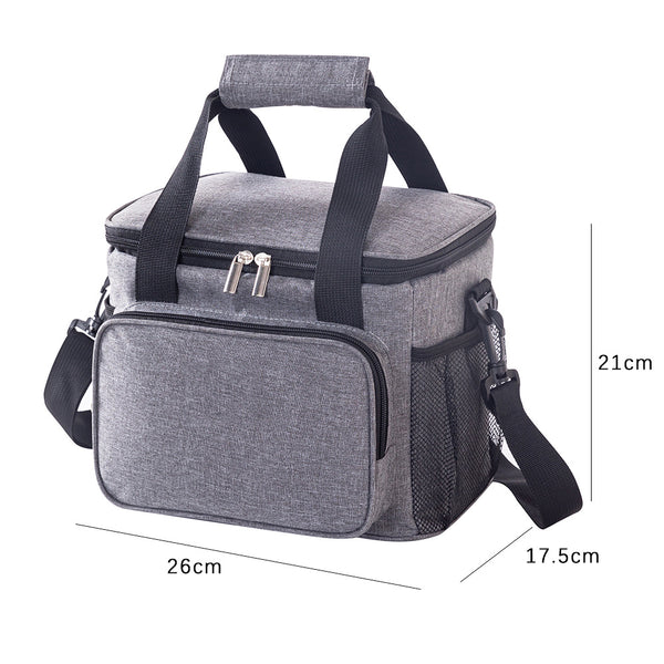 Grey Leakproof Insulated Meal Prep Cooler Bag for Work