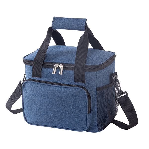 Navy Blue Thermal Lunch Cooler Tote with Shoulder Strap