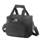 Small Insulated Lunch Bag 10L Cooler Tote Box with Shoulder Strap Leakproof Thermal Meal Prep Carrier for Work School Picnic Black