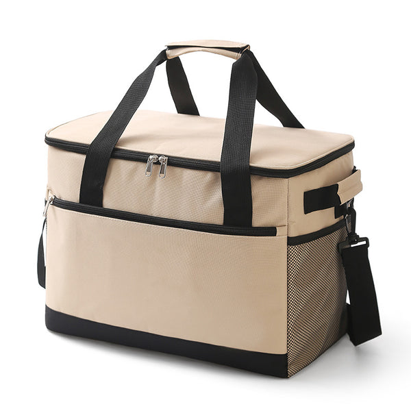 Beige Heavy Duty Leakproof Cooler Bag with Shoulder Strap