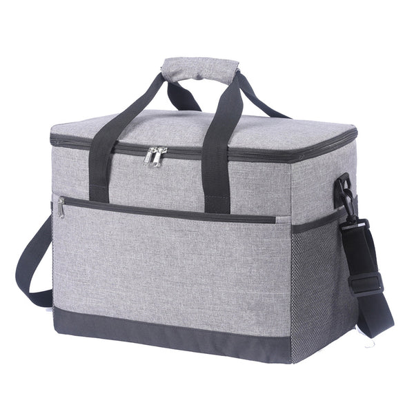Grey Thermal Insulated Cooler Tote with Convenient Shoulder Strap