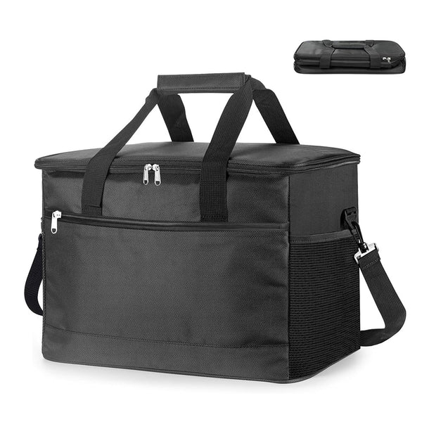 Black Heavy Duty Insulated Cooler Tote with Shoulder Strap