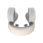 Smart 4-in-1 Travel Neck Pillow with ANC Headphones - Heated Vibration Massage & Bluetooth Audio - Memory Foam Support for Planes & Home - Beige