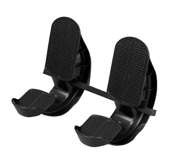 2 PCS Dual Foot Rocker with Connecting Bar - Calf & Ankle Stretcher System for Plantar Fasciitis Relief - Linked Incline Board with Stabiliser Axis - Heavy Duty Black