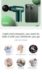 Mini Massage Gun Deep Tissue Percussion Muscle Massager Portable Handheld Quiet 6 Speeds 4 Heads Type-C Charging Electric Body Relaxer Tool Grey