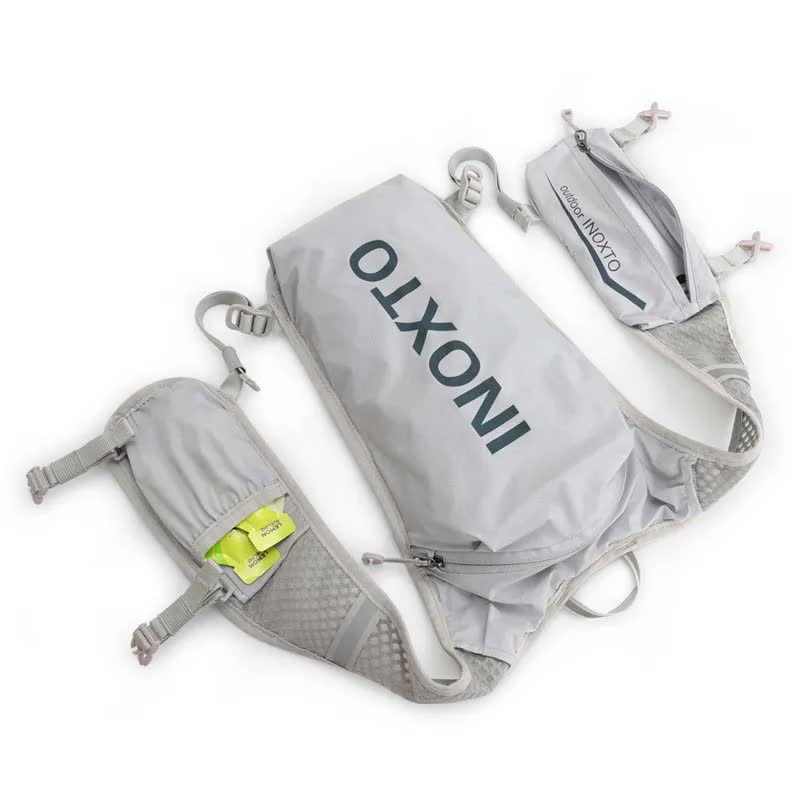 Grey-Orange 5L Ultra-Light Hydration Running Vest - Quick-Dry Trail Running & Marathon Backpack with Night Reflective Safety