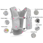Black-Blue 5L Ultra-Light Hydration Running Vest - Quick-Dry Trail Running & Marathon Backpack with Night Reflective Safety