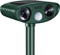Classic Solar Powered Animal Repeller - PIR Sensor, Ultrasonic & Flashing Light Deterrent for Cats, Dogs, and Birds