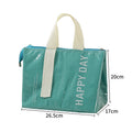 2-Pack Green Dopamine Color Block Insulated Lunch Bag - Large Capacity Portable Cooler with Thickened Aluminum Foil Liner for Office Camping Picnic