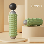 Green Portable Electric Yoga Massage Roller - Handheld Fitness Recovery Tool, Deep Tissue Muscle Relaxer & Fascia Release Stick