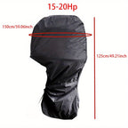 Heavy-Duty Full Marine Engine Coverage for 15-20HP - Waterproof & UV Resistant All-Weather Boat Engine Protector