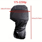 Heavy-Duty Full Marine Engine Coverage for 175-225HP - Waterproof & UV Resistant All-Weather Boat Engine Protector