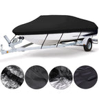 Black Heavy-Duty V-Hull Shield for 11 to 13 FT Yachts - All-Weather Water / Dust / UV Resistant 190T Silver Coated  Marine Protector
