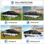 Sliver Heavy-Duty V-Hull Shield for 11 to 13 FT Yachts - All-Weather Water / Dust / UV Resistant 190T Silver Coated  Marine Protector