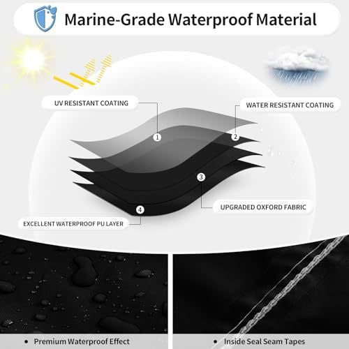 Sliver Heavy-Duty V-Hull Shield for 14 to 16 FT Yachts - All-Weather Water / Dust / UV Resistant 190T Silver Coated  Marine Protector