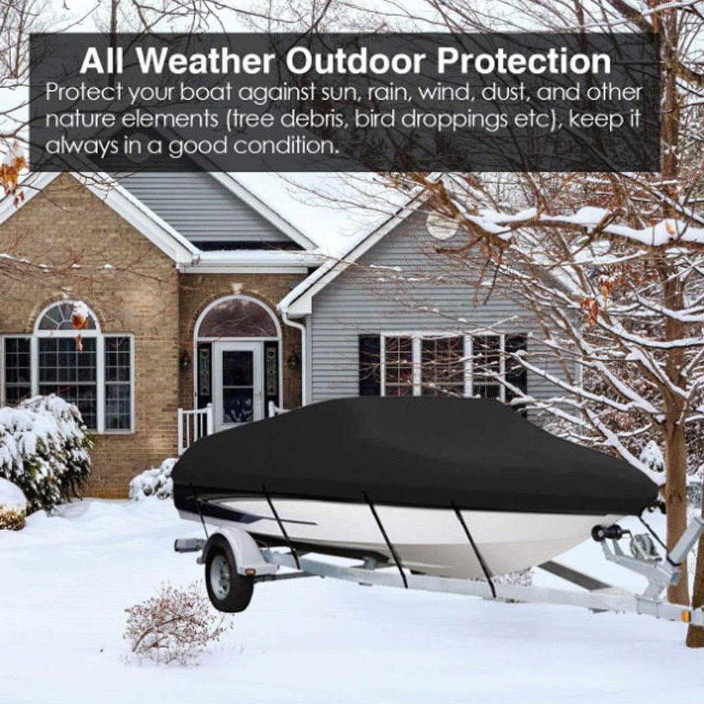 Sliver Heavy-Duty V-Hull Shield for 14 to 16 FT Yachts - All-Weather Water / Dust / UV Resistant 190T Silver Coated  Marine Protector
