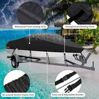 Sliver Heavy-Duty V-Hull Shield for 16 to 18 FT Yachts - All-Weather Water / Dust / UV Resistant 190T Silver Coated  Marine Protector
