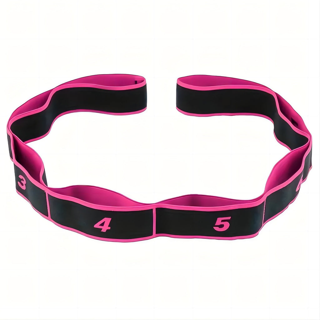 Pink 3 Pack Multi-Loop Yoga Stretching Strap with Numbered Sections 90cm Elastic Resistance Band for Dance Pilates Body Sculpting Australian Fitness Gear