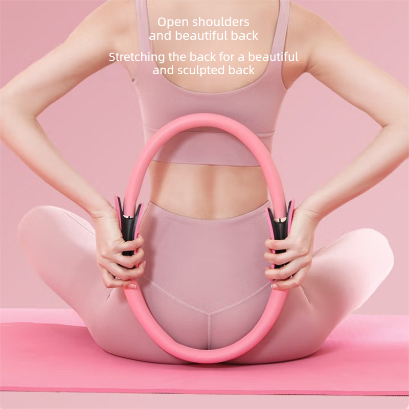 Pink Pilates Ring Exercise Tool – High-Elasticity Yoga Ring for Core Strength, Postpartum Recovery, Glute Toning & Full-Body Workout (Unisex)