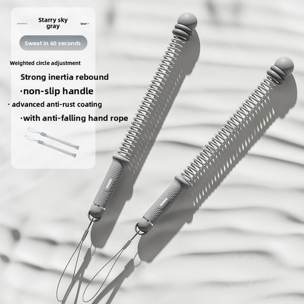 Grey Multifunctional Cordless Battle Rope with Adjustable Weight Rings for Home Gym Professional Strength Training Tool for Local Professionals Standard Fit